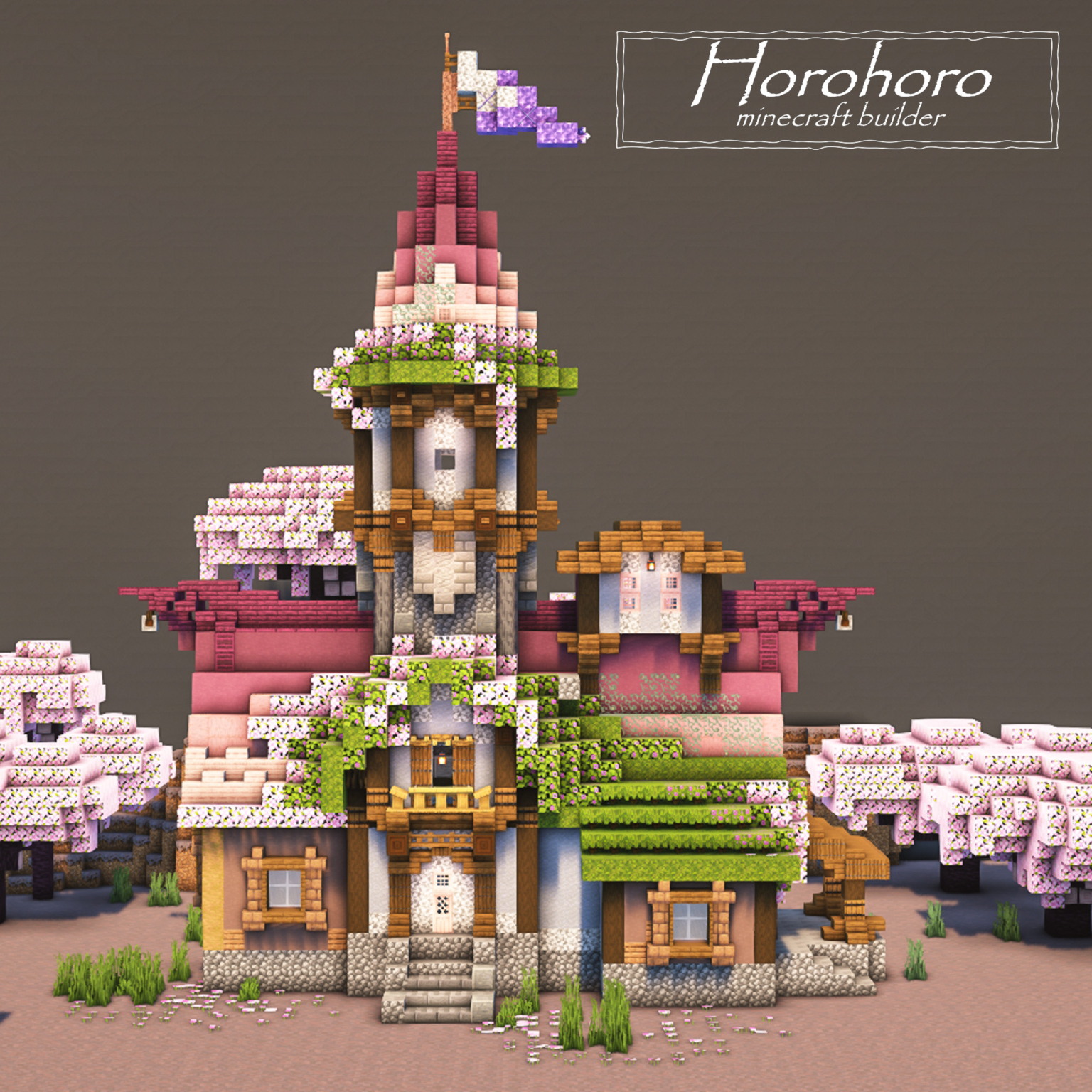 Minecraftbuilds 朱サバ 和風建築 - Horohoro_minecraft Works